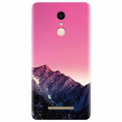 Husa silicon pentru Xiaomi Remdi Note 3, Mountain Peak Pink Gradient Effect foto