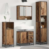 vidaXL Set de mobilier pentru baie cu sertar cu raft 4 pcs Lemn vechi 3402447