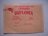 Diploma RPR Asociatia pentru Cultura Fizica si Sport Vointa, atletism, 1957