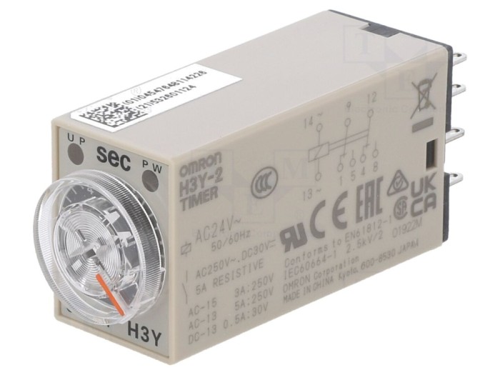 Timer analogic 24V AC, 0,5-10s DPDT
