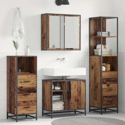 vidaXL Set de mobilier pentru baie 3 pcs Lemn vechi 65 x 33 x 60 cm 3402405 foto