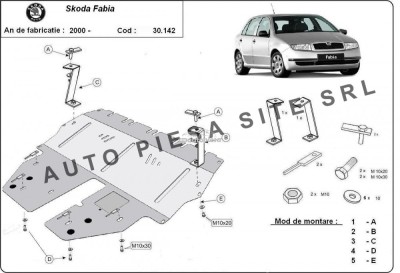 Scut metalic motor Skoda Fabia 1 I fabricata incepand cu 2000 APS-30,142 foto