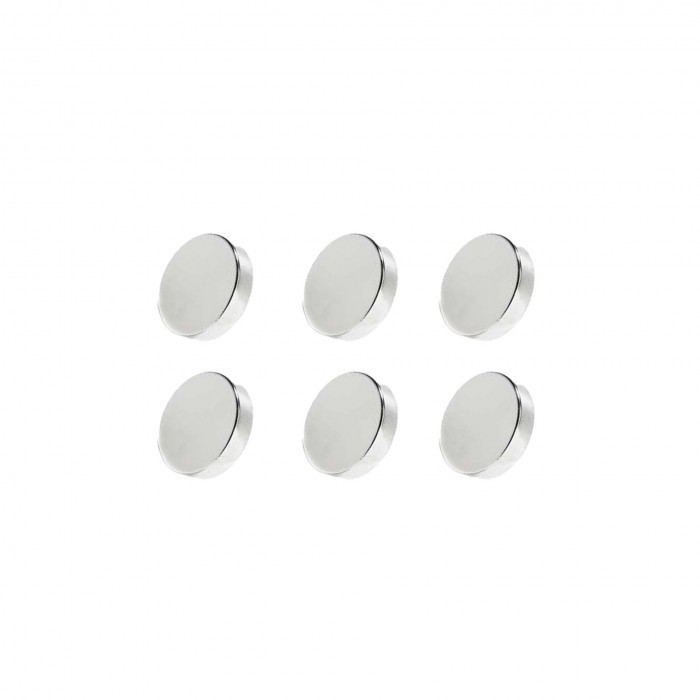 Set 6 magneti foarte puternici, gri, disc, simplu, 10mm X 3 mm