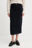 Pepe Jeans fustă culoarea bleumarin, midi, drept, PL9011885