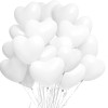 Set 100 baloane forma inimioara, 30 cm, latex alb, ProCart