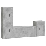 Cumpara ieftin Set dulap TV, 4 piese, gri beton, lemn prelucrat