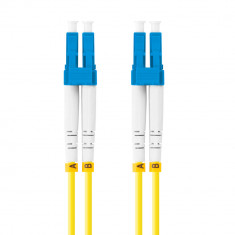 Cablu retea fibra optica cu lungime 2 m si conectori LC UPC-LC UPC, Lanberg Z43307, SM, DUPLEX 3.0MM G657A1 LSZH, galben foto