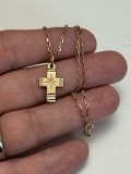 LANT + PANDANTIV AUR 14K - CRUCE - Crucifix - Vintage - 6g. - 315lei/gr. !