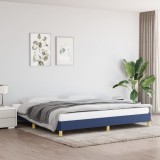 VidaXL Cadru de pat fără saltea, albastru, 200x200 cm, textil