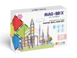 Cumpara ieftin Set magnetic Magblox - 98 piese, circuit cu bile PASTEL - Magbrix Marble Run