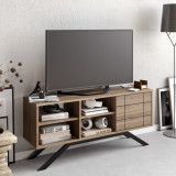 Cumpara ieftin Comoda TV North - Negru, Walnut