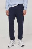 Aeronautica Militare pantaloni de trening din bumbac culoarea albastru marin, neted