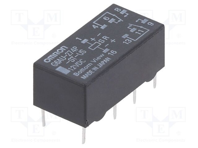 Releu electromagnetic DPDT 12V 2A OMRON G6A PCB