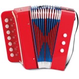 Acordeon cu 7 clape si 3 butoane bass, functional pentru copii, Oem