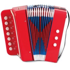 Acordeon cu 7 clape si 3 butoane bass, functional pentru copii