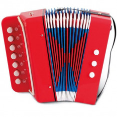 Acordeon cu 7 clape si 3 butoane bass, functional pentru copii