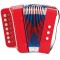 Acordeon cu 7 clape si 3 butoane bass, functional pentru copii