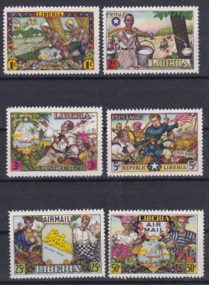 DB1 Liberia 1949 Migranti 6 v. MNH foto