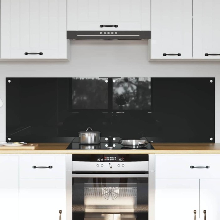vidaXL Spate de bucătărie Negru 80 x 50 cm sticlă securizată 3415546