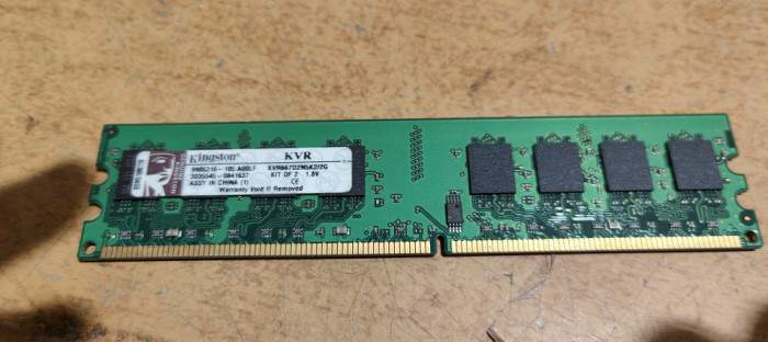 Ram PC Kingston 2GB (2 x 1GB) DDR2 667MHz KVR667D2N5K2-2G