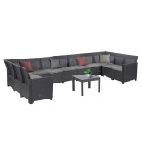 Canapea de colț Claire XI cu 11 locuri și masă Orlando