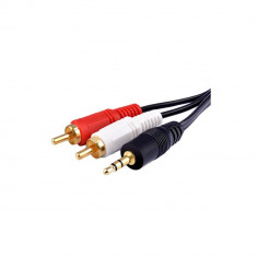 Cablu Audio Jack 3,5mm Tata – 2 Rca Tata, 2m