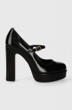 Cumpara ieftin Kurt Geiger London pantofi de piele Regent Mid Platfrom culoarea negru, cu toc drept 1262100109