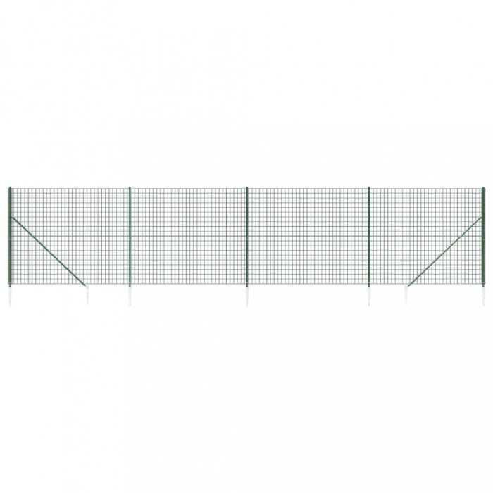 Gard plasa de sarma cu tarusi de fixare, verde, 2x10 m