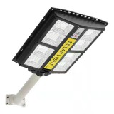 Lampa solara stradala flippy, cu telecomanda, senzor de miscare si lumina, suport prindere, 720 led-uri, ip65, abs, 15ah, 500w, temperatura culoare 65