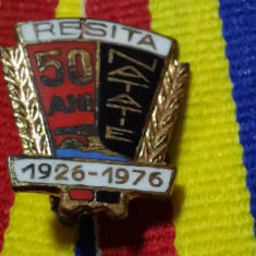 SV * Insigna RSR * 50 ANI DE NATAȚIE LA REȘIȚA * 1926 - 1976