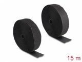 Rola cu arici/Hook-and-Loop 15m x 50mm Heavy-duty Negru, Delock 20854