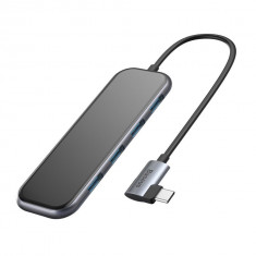 Adaptor Baseus HUB USB Tip C La 4x USB 3.0 / Adaptor USB Tip C PD Pentru MacBook / PC Gri (CAHUB-EZ0G)