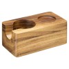 Suport Tamper Cafea Lemn Acacia Navaris 51mm, Baza Antiderapanta Espresso, Maro