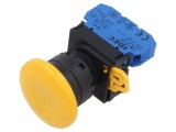 Comutator acţionat prin apăsare 22mm 1 NO galben