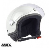 Casca open face pentru scuter - motocicleta (demi-jet) Max Helmets model DJ06 LS 7.9 culoare: negru/alb lucios (0JU) &ndash; 100% MADE IN ITALY Alb lucios X