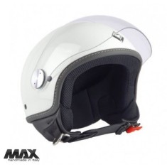 Casca open face pentru scuter - motocicleta (demi-jet) Max Helmets model DJ06 LS 7.9 culoare: negru/alb lucios (0JU) &ndash; 100% MADE IN ITALY Alb lucios X