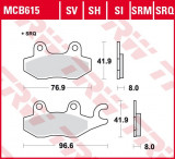 Set placute frana TRW MCB615LC - CF Moto - Kawasaki 650-750 Brute Force - Yamaha TFM 700 R Raptor