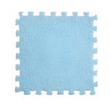 Set 10 piese covor tip puzzle, flippy, spuma eva, pufos, 30 x 30 x 1 cm, baby blue