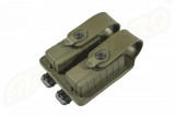 PORT INCARCATOR DUBLU INCHIS DIN POLIMER - PENTRU GLOCK 17 - SISTEM MOLLE - GREEN, King Cobra