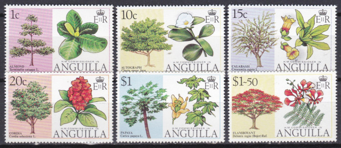 DB1 Flora Pomi Copaci Flori Anguilla 1976 6 v. MNH