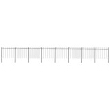 vidaXL Gard de grădină cu v&acirc;rf circular din oțel, 1426x150 cm, negru 277681