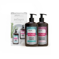 Set Sampon &amp; Balsam cu colagen si ulei de argan pentru par subtire deteriorat sau fragil, Arganicare