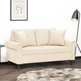 vidaXL Perne decorative, 2 buc., crem, 40x40 cm, catifea