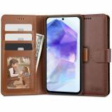 Husa Tech-Protect Wallet Wallet pentru Samsung Galaxy A55 5G Maro, Silicon
