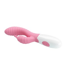 Pretty Love Hyman - Vibrator iepuraș, roz, 20 cm