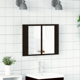 vidaXL Dulap cu oglindă de baie LED, stejar negru, 60x12x45 cm, lemn