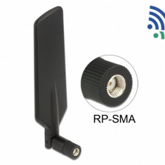Antena LTE WLAN Dual Band RP-SMA 1 - 4 dBi omnidirectional rotabila, Delock 12409