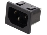 Conector: alimentare AC; soclu; tată; 10A; 250VAC; C14 (E); lipire