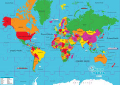 Puzzle geografic - Harta Lumii (82 piese) PlayLearn Toys foto