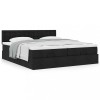 Gossi cadru de pat otoman cu saltele, tesatura neagra 200x200cm